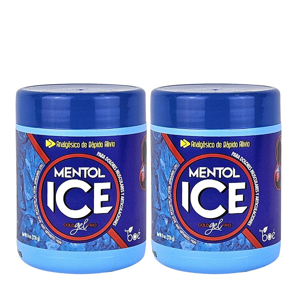 BOÉ COSMETICS Mentol Ice Cold Gel 8 oz (2 Pack) Pain Relief Gel for Muscles & Joints – Fast-Acting Analgesic for Arthritis, Back Pain, Cramps, Sprains & Headaches – Non-Greasy & Quick Absorption - TrustMedUSA