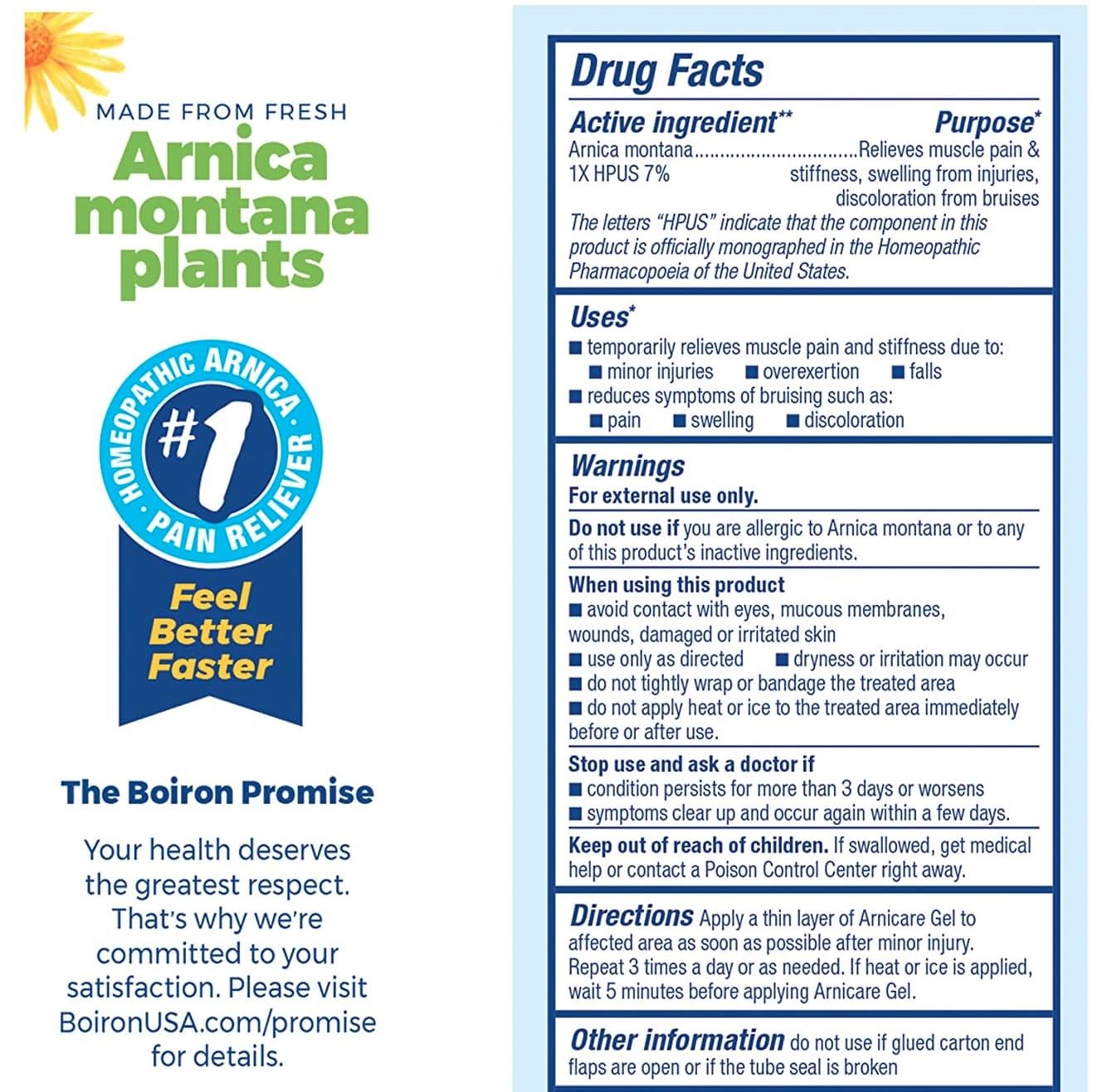 Boiron Arnicare 4.2oz Gel (Pack of 2) - Soothing Relief - Muscle & Joint Pain, Bruises, Swelling - Fragrance-Free - TrustMedUSA