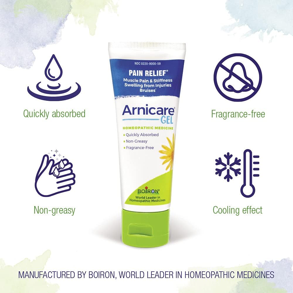 Boiron Arnicare 4.2oz Gel (Pack of 2) - Soothing Relief - Muscle & Joint Pain, Bruises, Swelling - Fragrance-Free - TrustMedUSA