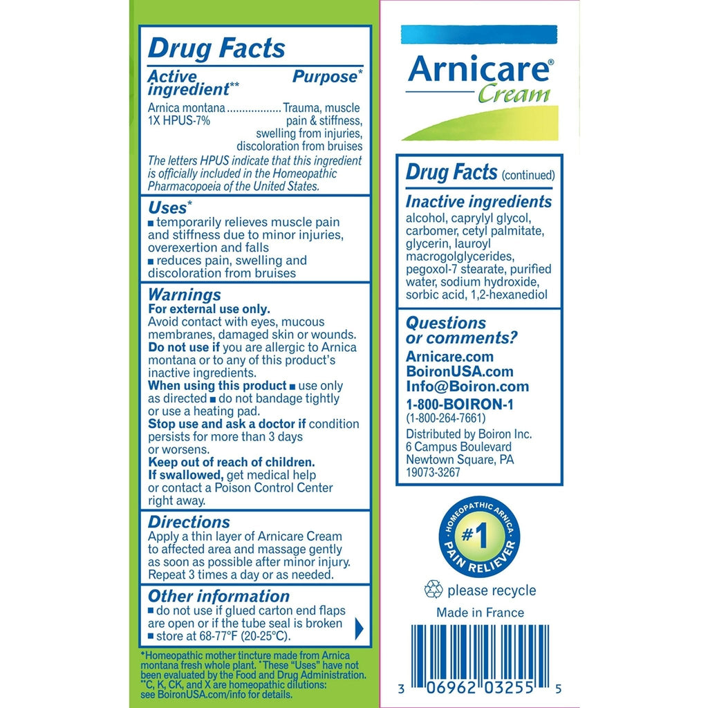 Boiron Arnicare Cream 1.33 oz (Pack of 4) - TrustMedUSA