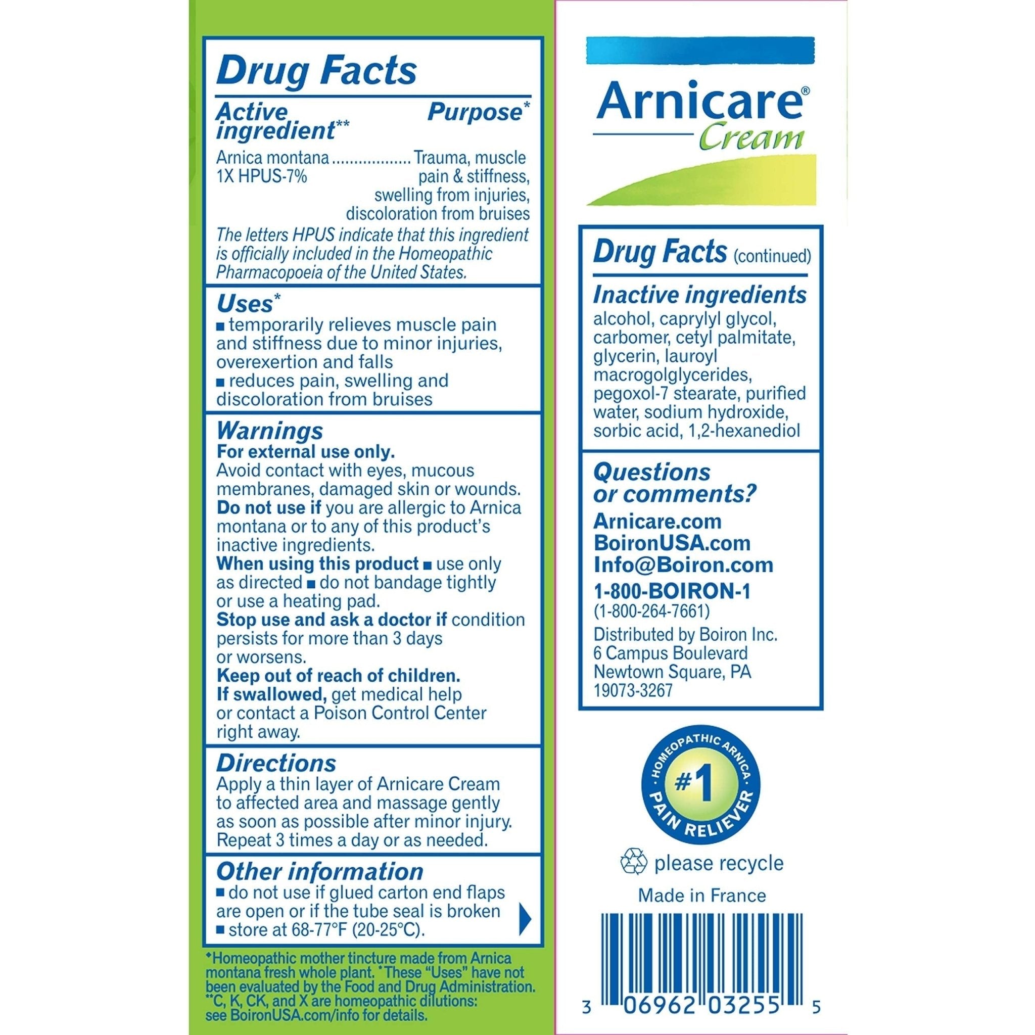 Boiron Arnicare Cream 1.33 oz (Pack of 4) - TrustMedUSA