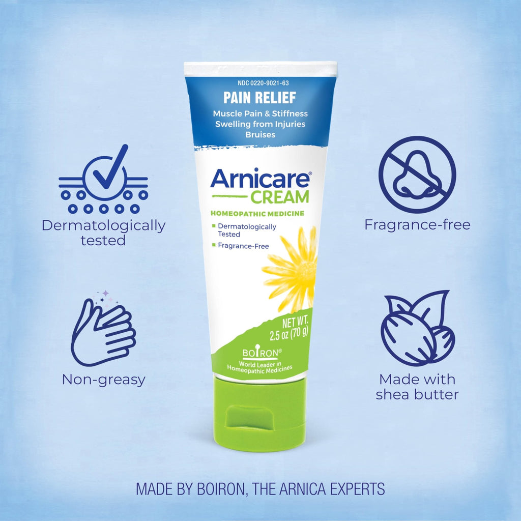 Boiron Arnicare Cream for Joint Pain, Muscle Pain, Swelling, Soreness, Stiffness, and Bruises - Fast Absorbing and Fragrance-Free - 2.5 oz - TrustMedUSA