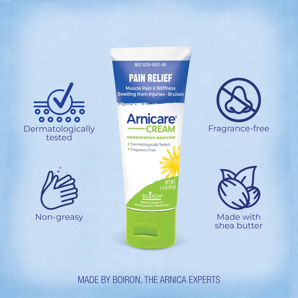 Boiron Arnicare Cream for Relief for Joint Pain, Muscle Pain, Muscle Soreness, and Swelling from Bruises or Injury - Fast Absorbing and Fragrance-Free - 1.3 oz - TrustMedUSA