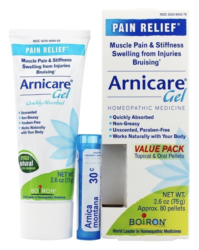 Boiron Arnicare Gel 2.6 oz with Arnica Montana Pellets 80 ct Bluetube - TrustMedUSA