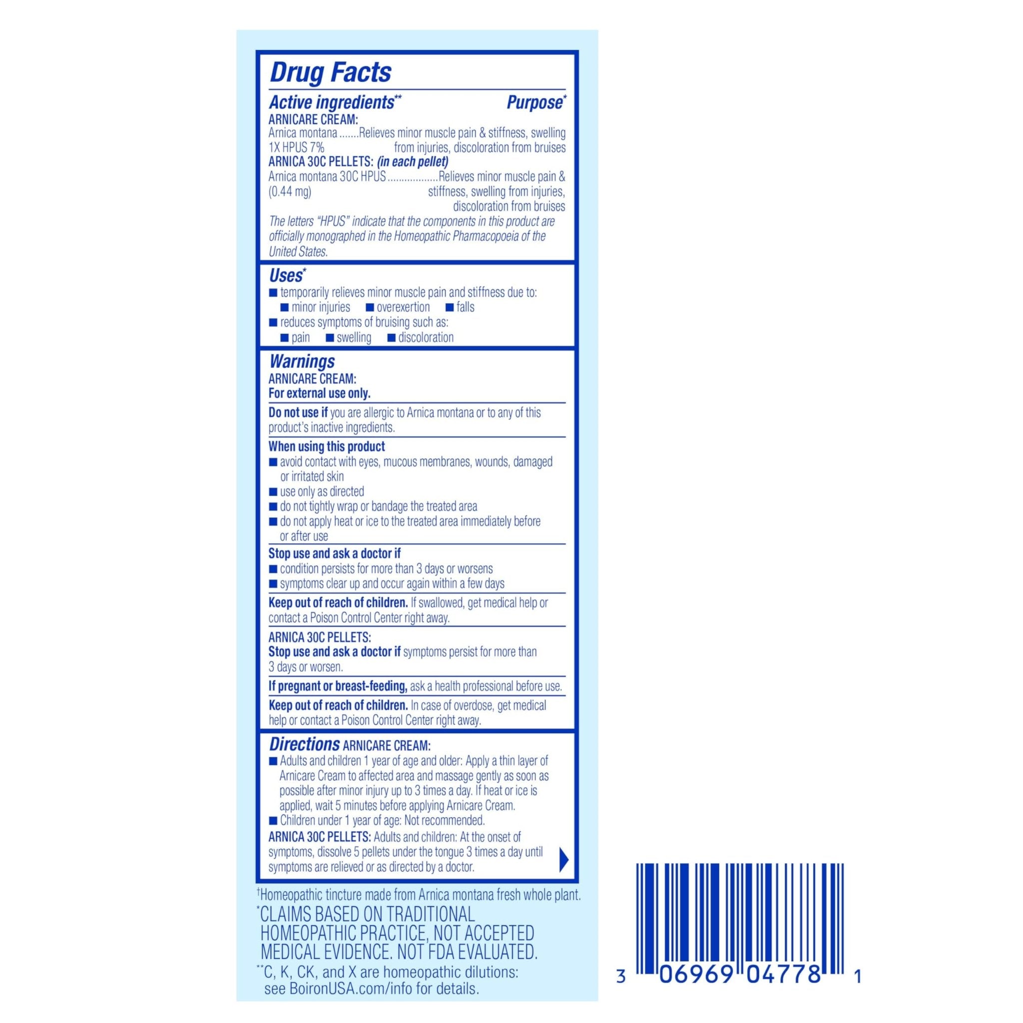 Boiron Arnicare Gel and Arnica 30c Value Pack for Pain Relief, Muscle Soreness, and Swelling from Bruising or Injury - 2.6 oz + 80 Pellet Tube - TrustMedUSA