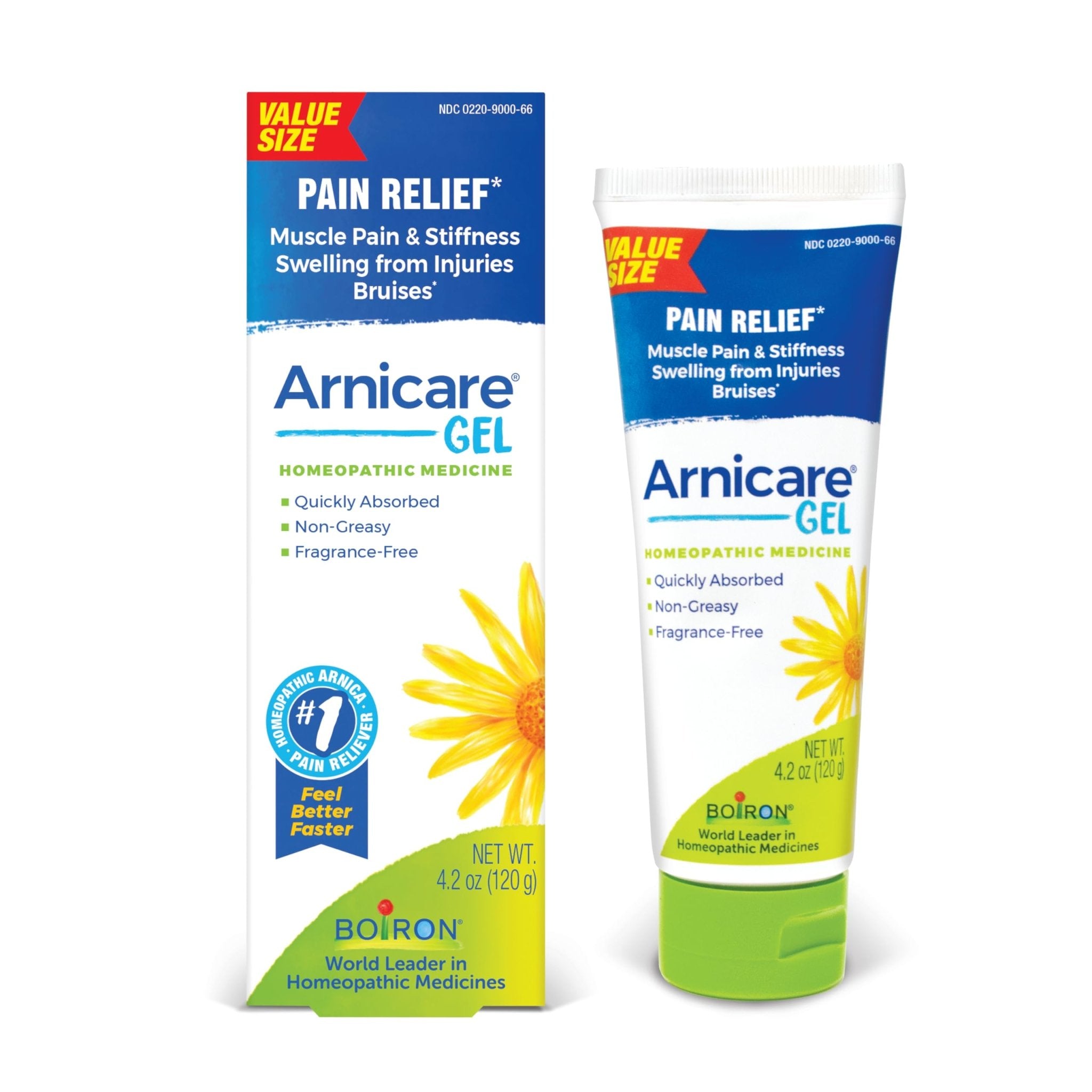 Boiron Arnicare Gel for Relief of Joint Pain, Muscle Pain, Muscle Soreness, and Swelling from Bruises or Injury - Non-greasy and Fragrance-Free - 4.2 oz - TrustMedUSA