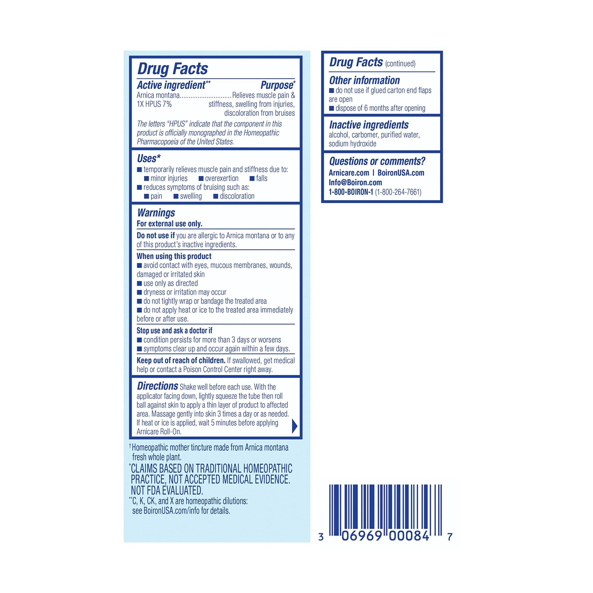 Boiron Arnicare Roll-on gel, for bruising, pain, stiffness, aches, Homeopathic Medicine for Pain Relief, 1.5 Ounce (Pack of 1) - TrustMedUSA