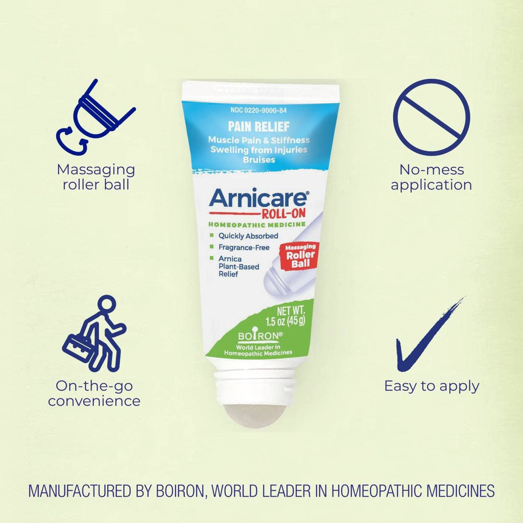 Boiron Arnicare Roll-on gel, for bruising, pain, stiffness, aches, Homeopathic Medicine for Pain Relief, 1.5 Ounce (Pack of 1) - TrustMedUSA