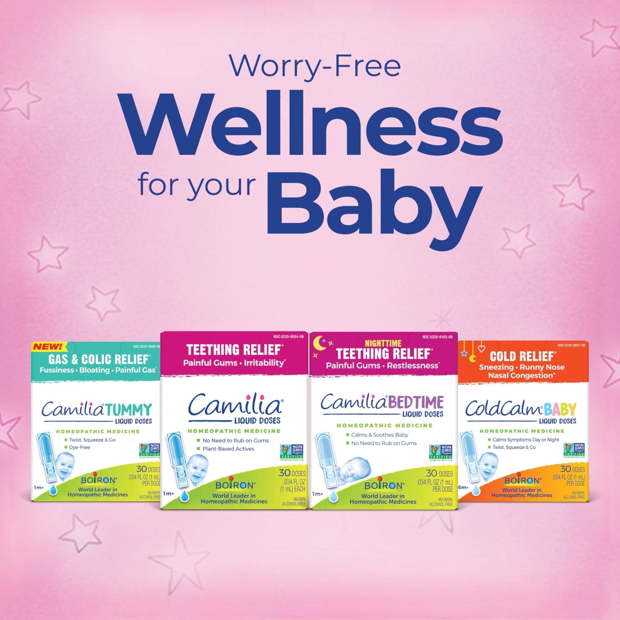Boiron Camilia Teething Drops for Daytime and Nighttime Relief of Painful or Swollen Gums and Irritability in Babies - 30 Count - Maple Wellness Supplements