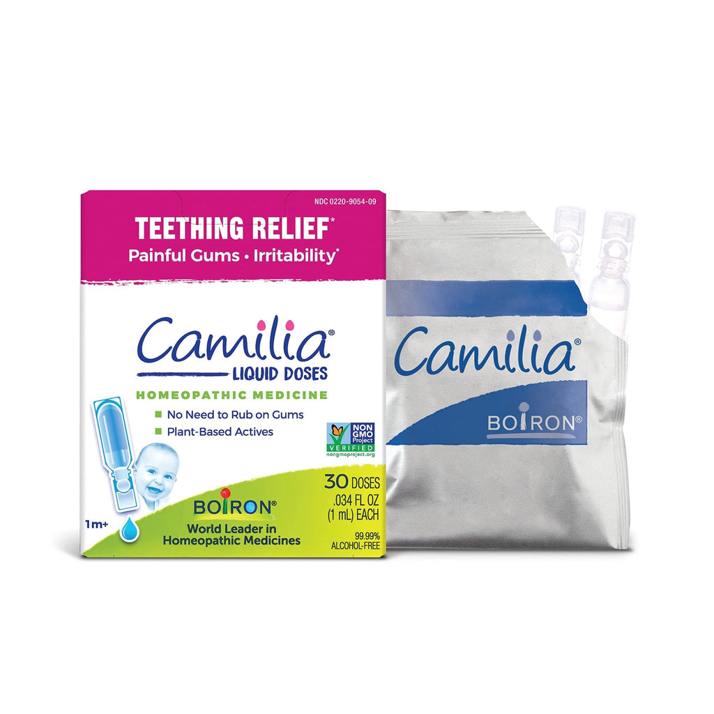 Boiron Camilia Teething Drops for Daytime and Nighttime Relief of Painful or Swollen Gums and Irritability in Babies - 30 Count - Maple Wellness Supplements