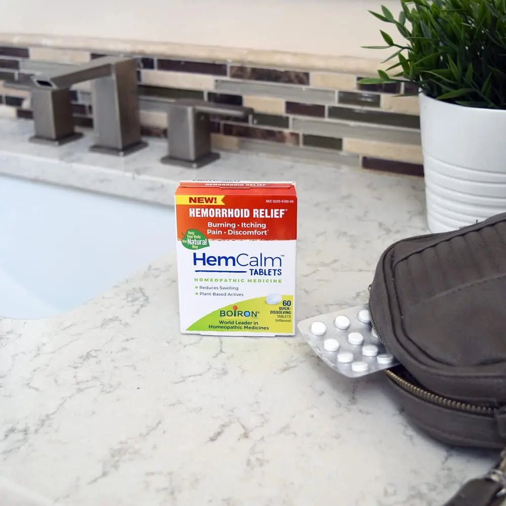Boiron HemCalm Tablets for Hemorrhoid Relief of Pain, Itching, Swelling or Discomfort - 60 Count - TrustMedUSA