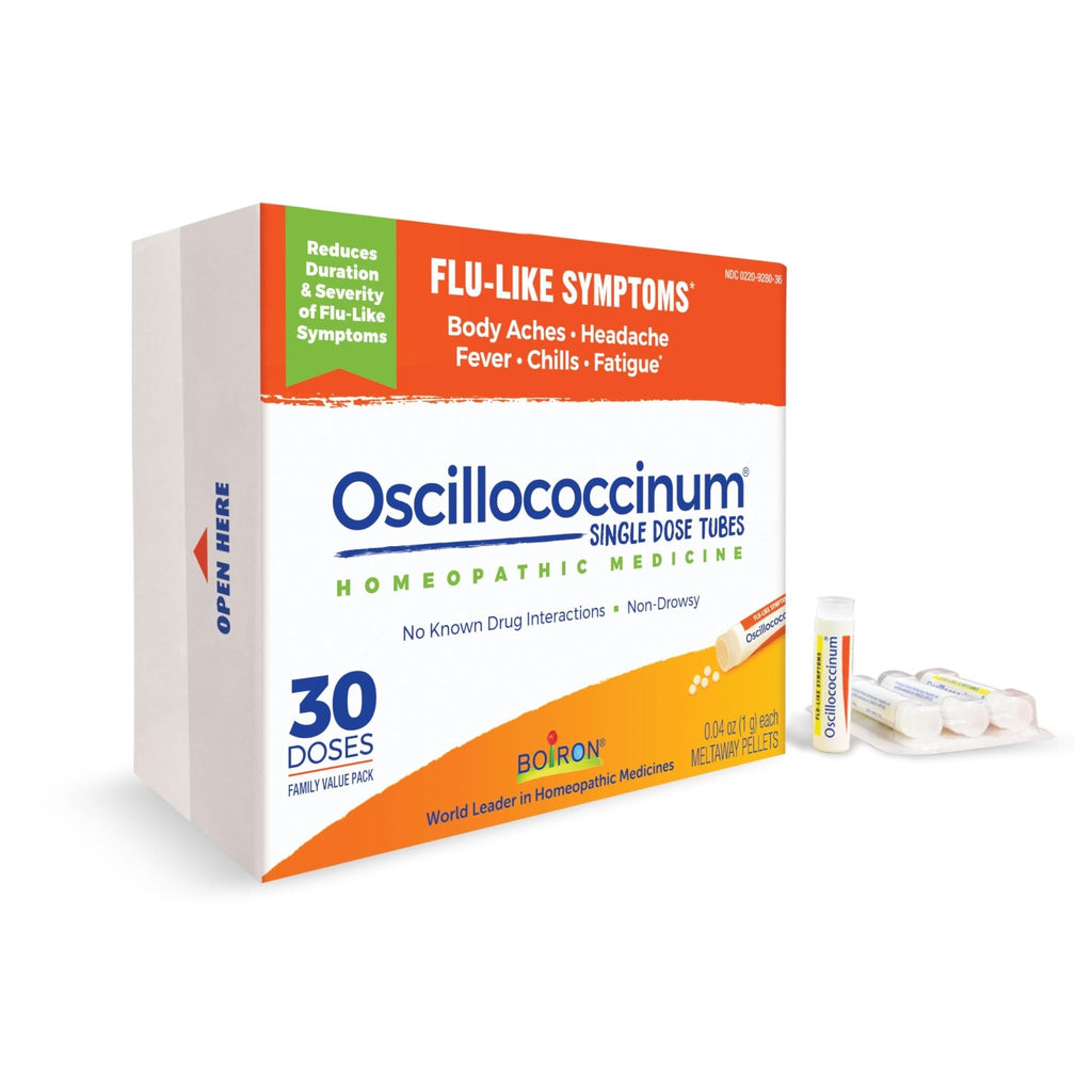 Boiron Oscillococcinum for Relief from Flu-Like Symptoms of Body Aches, Headache, Fever, Chills, and Fatigue - 30 Doses - Maple Wellness Supplements