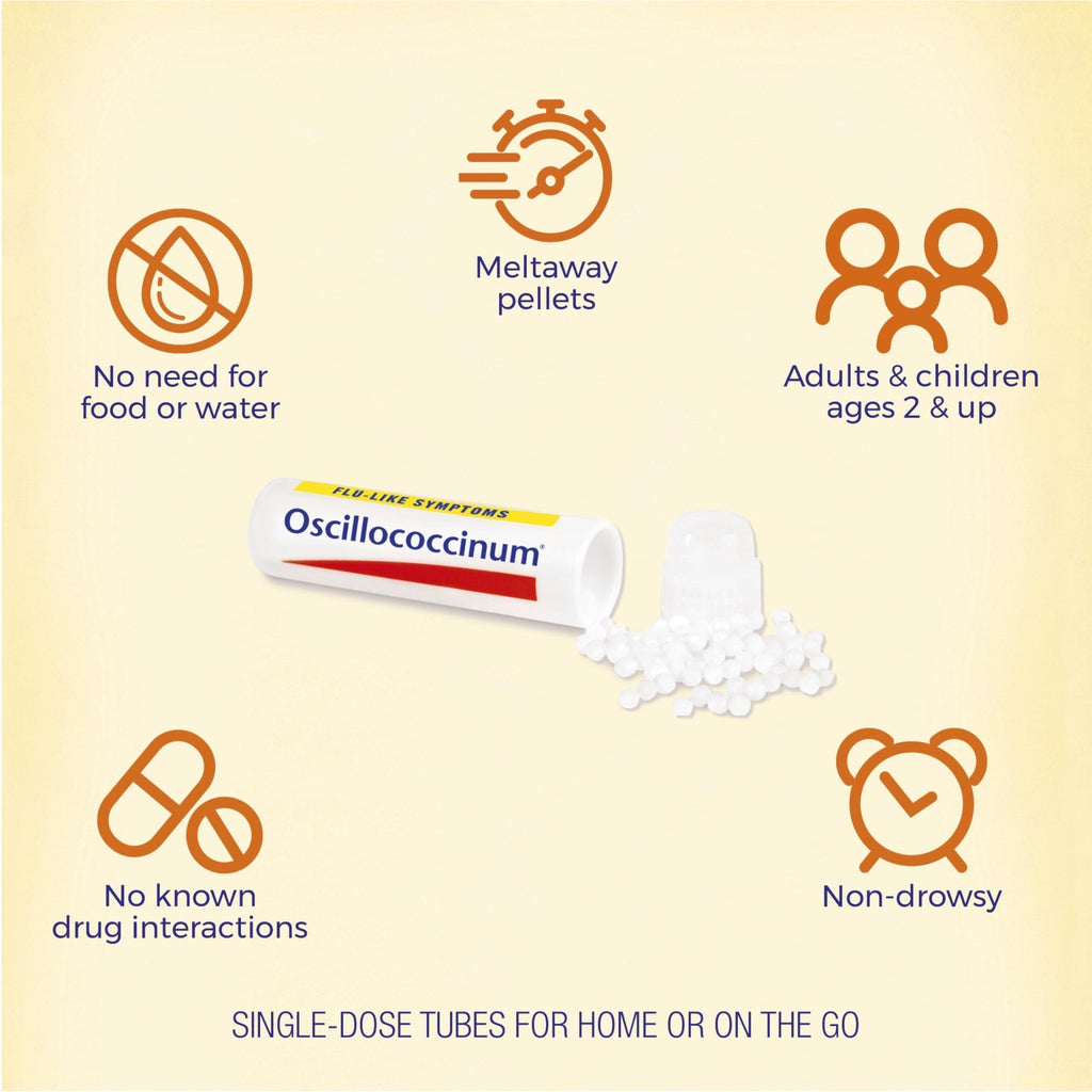 Boiron Oscillococcinum for Relief from Flu-Like Symptoms of Body Aches, Headache, Fever, Chills, and Fatigue - 30 Doses - Maple Wellness Supplements