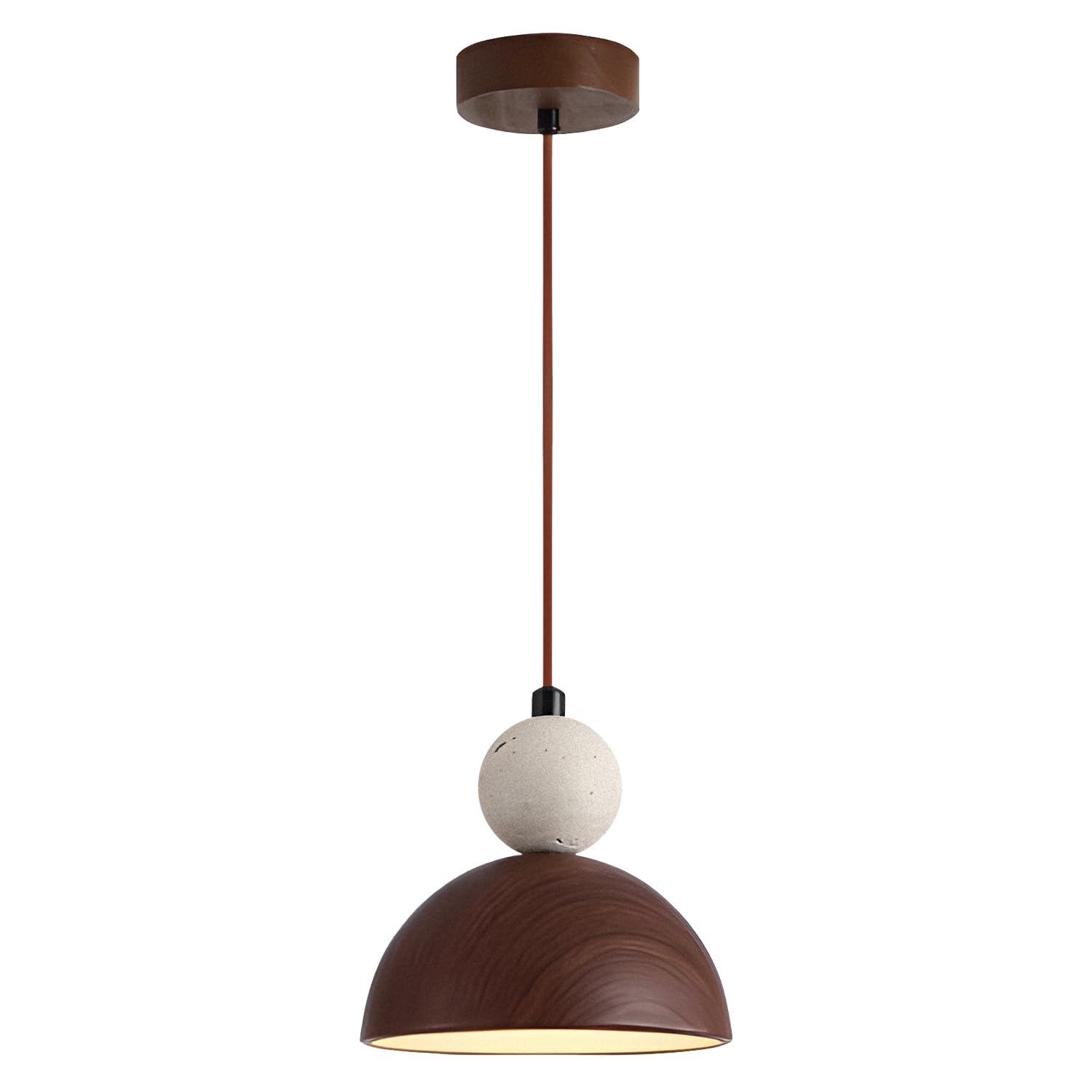 BOKT Wabi Sabi Pendant Light Nordic LED Ceiling Hanging Light Modern Natural Stone Pendant Light Adjustable Dimmable Walnut Mini Chandelier for Dining Room Living Room - TrustMedUSA