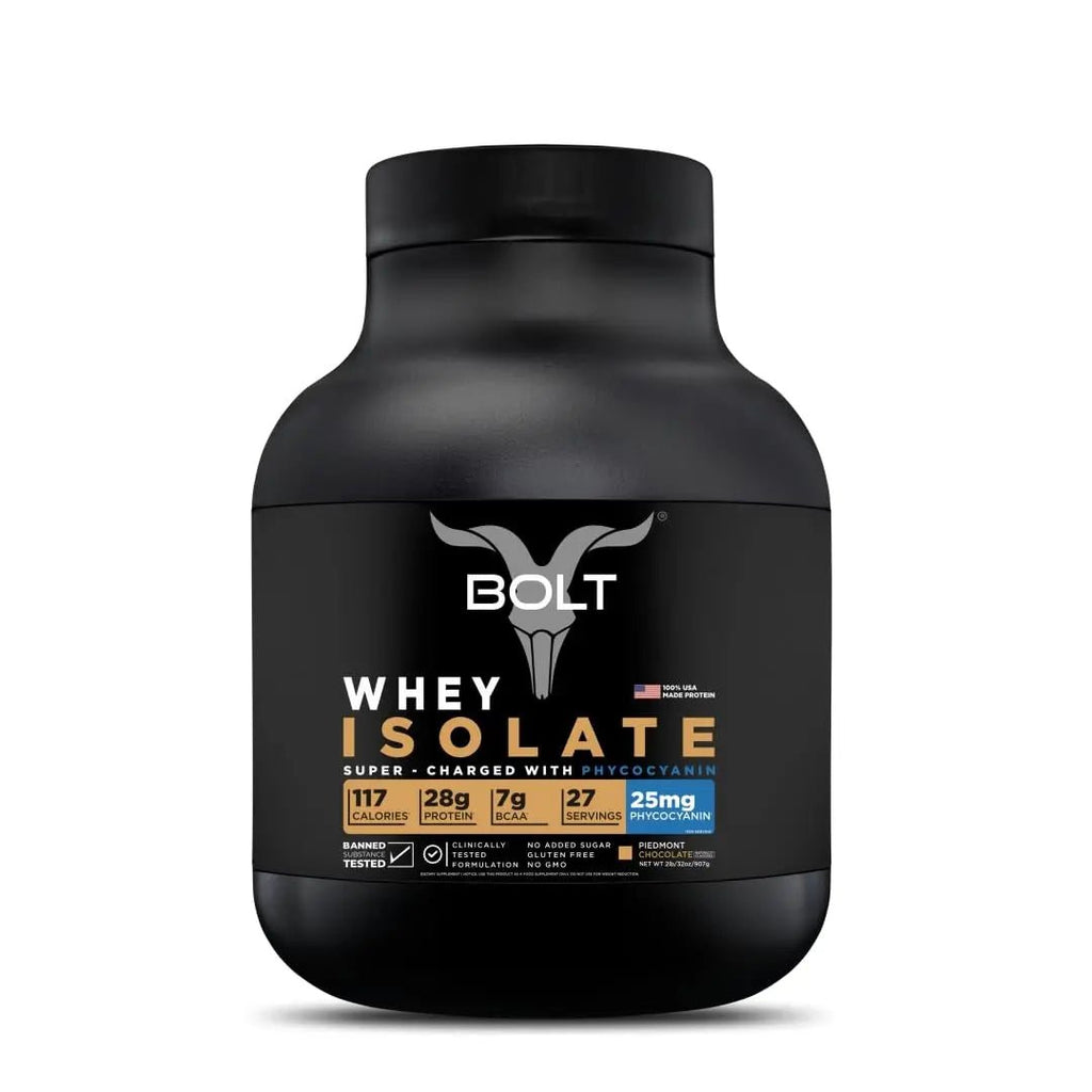 Bolt Nutrition Whey Isolate Protein Powder | with Superfood Phycocyanin | Muscle Strength - TrustMedUSA
