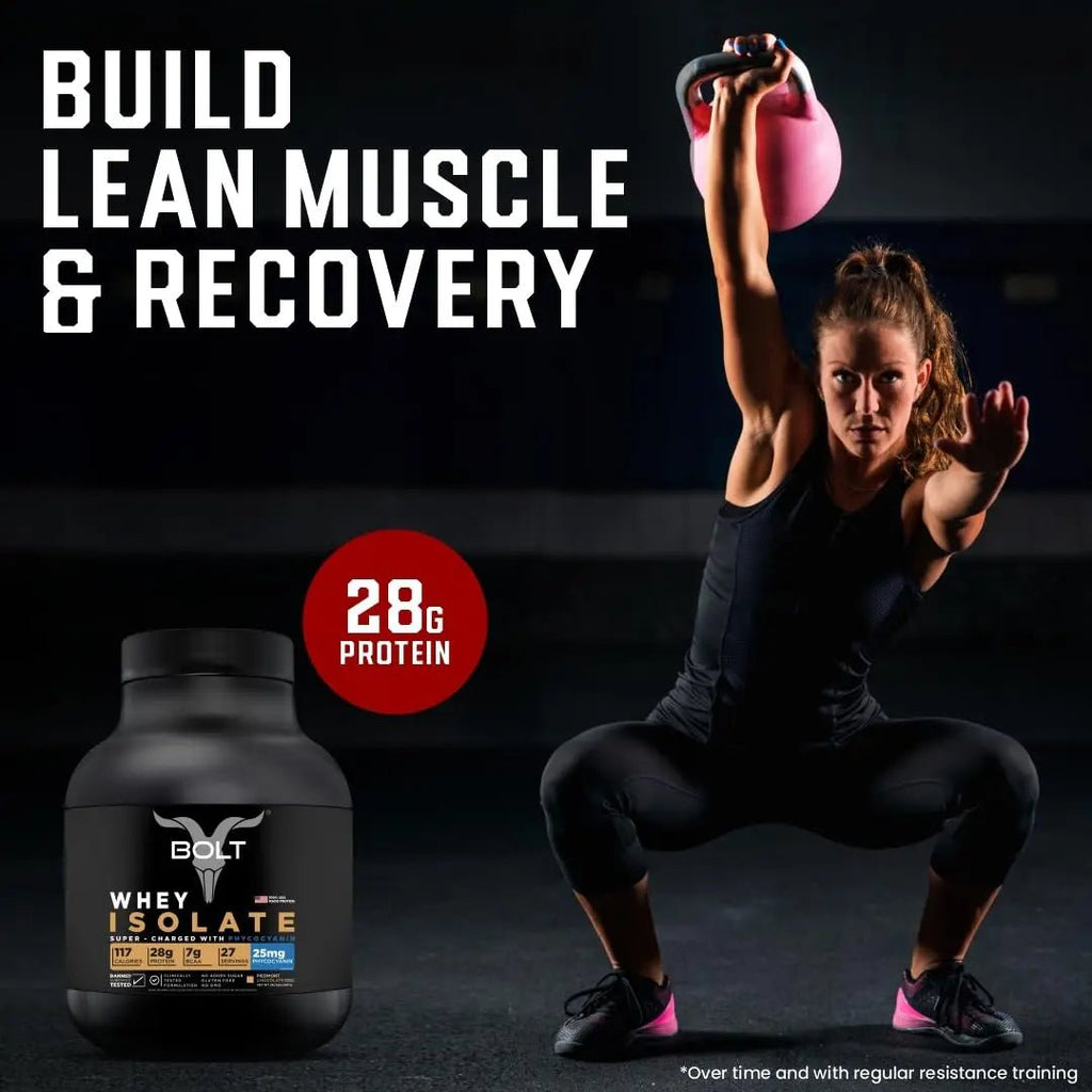 Bolt Nutrition Whey Isolate Protein Powder | with Superfood Phycocyanin | Muscle Strength - TrustMedUSA
