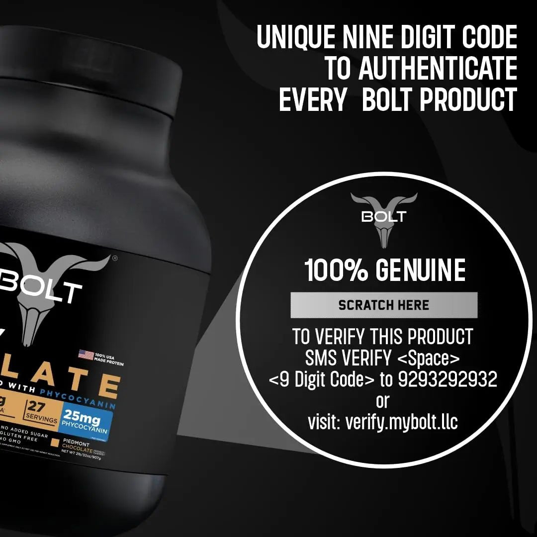Bolt Nutrition Whey Isolate Protein Powder | with Superfood Phycocyanin | Muscle Strength - TrustMedUSA