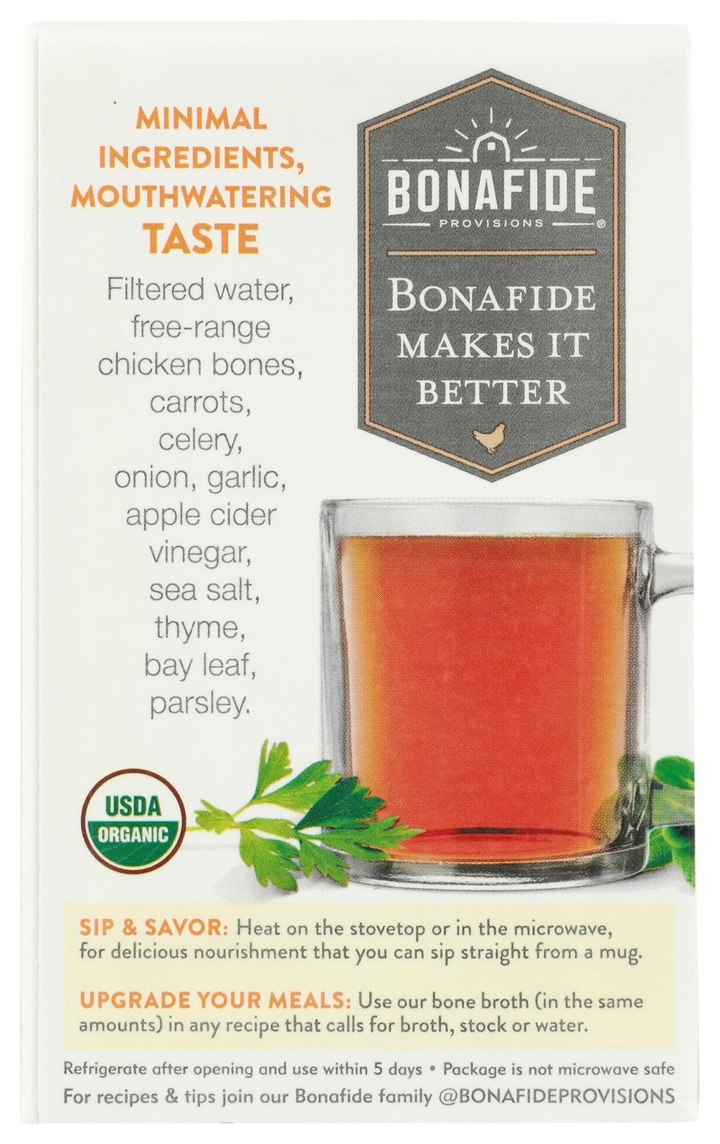 Bonafide Broth Bone Chicken Dry, 16.9 oz - Maple Wellness Supplements