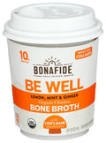 Bonafide Provisions Fresh Organic Be Well Broth with Lemon, Mint & Ginger Organic Chicken Bone Broth, Frozen 8 fl oz - Gluten-Free, Grain-Free, Paleo and Keto Friendly - Maple Wellness Supplements