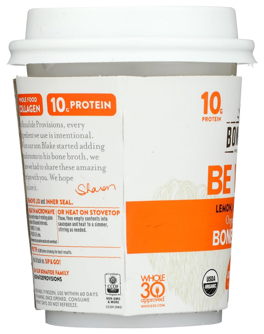 Bonafide Provisions Fresh Organic Be Well Broth with Lemon, Mint & Ginger Organic Chicken Bone Broth, Frozen 8 fl oz - Gluten-Free, Grain-Free, Paleo and Keto Friendly - Maple Wellness Supplements