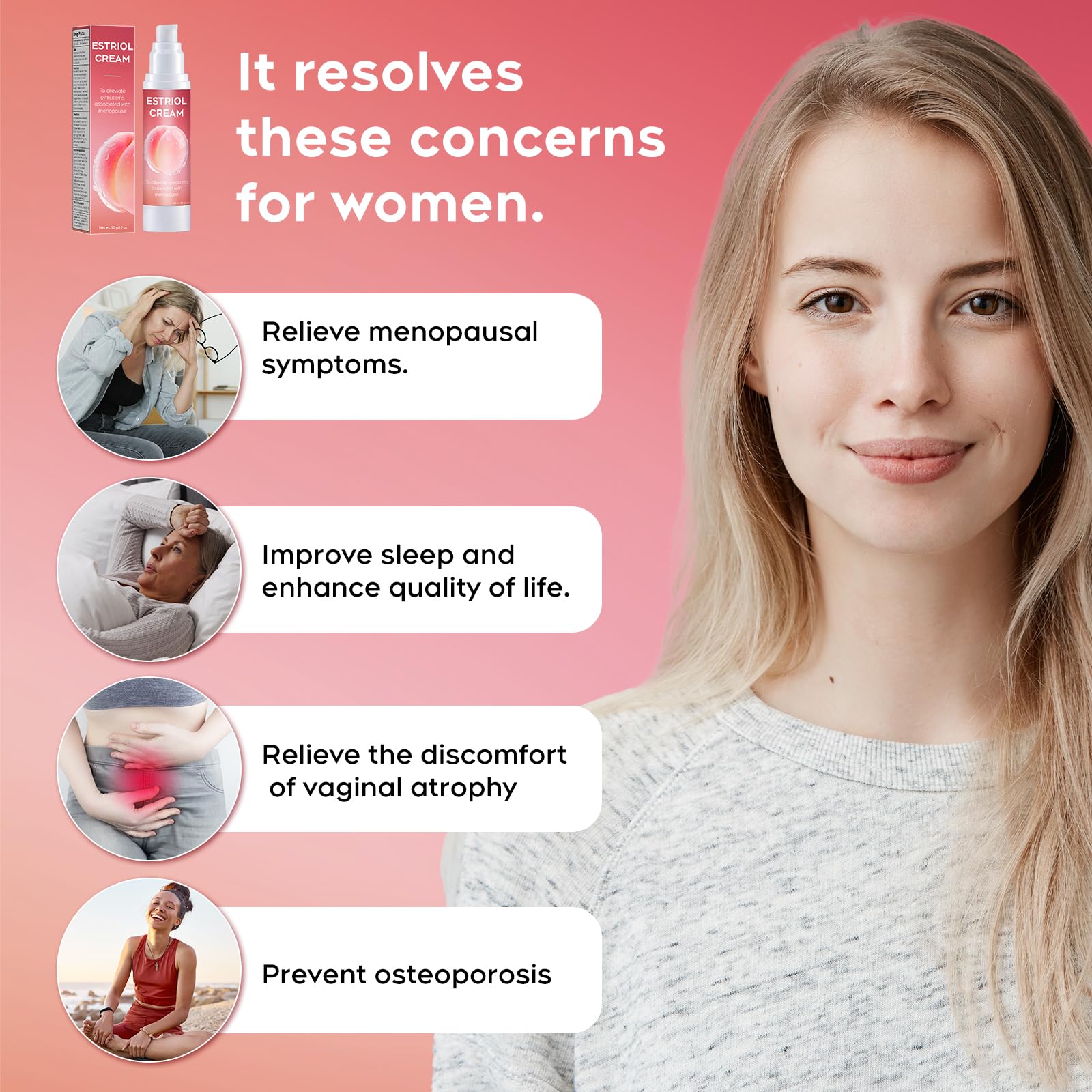 BonaImmuneX Bioidentical Estriol Moisturizing Cream for Women - Peri-Menopausal Intimate Hydration to Soothe Vaginal Dryness & Vulval Itch (1.76 oz / 50g, ~3-Month Supply) - Maple Wellness Supplements