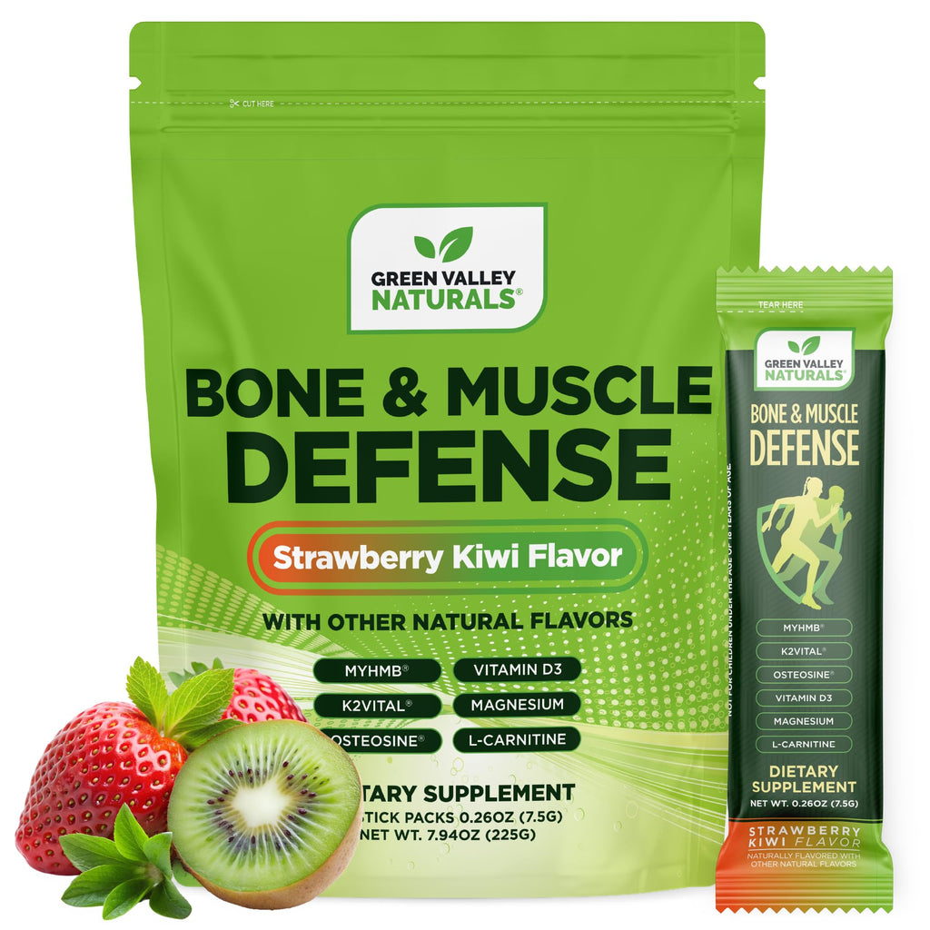 Bone & Muscle Defense Stick Pack | HMB + Leucine Amino Blend for Muscle Support | Protein Growth & Strength Formula for Women & Men | Fertility & Energy Support | Convenient On-the-Go Supplement - TrustMedUSA