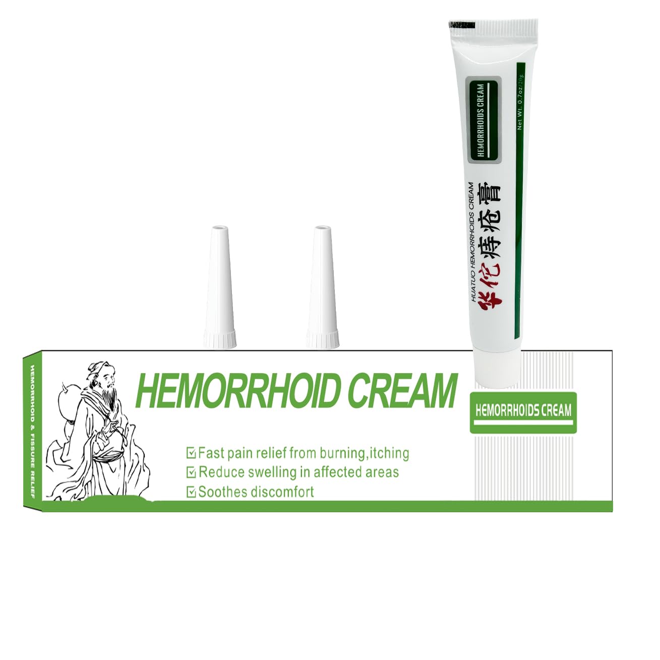 BONIORRI Hemorrhoid & Fissure Relief Cream – Maximum Strength Hemorrhoid Cream, Herbs Fast Acting Ingredients. (0.7 oz Total) - TrustMedUSA