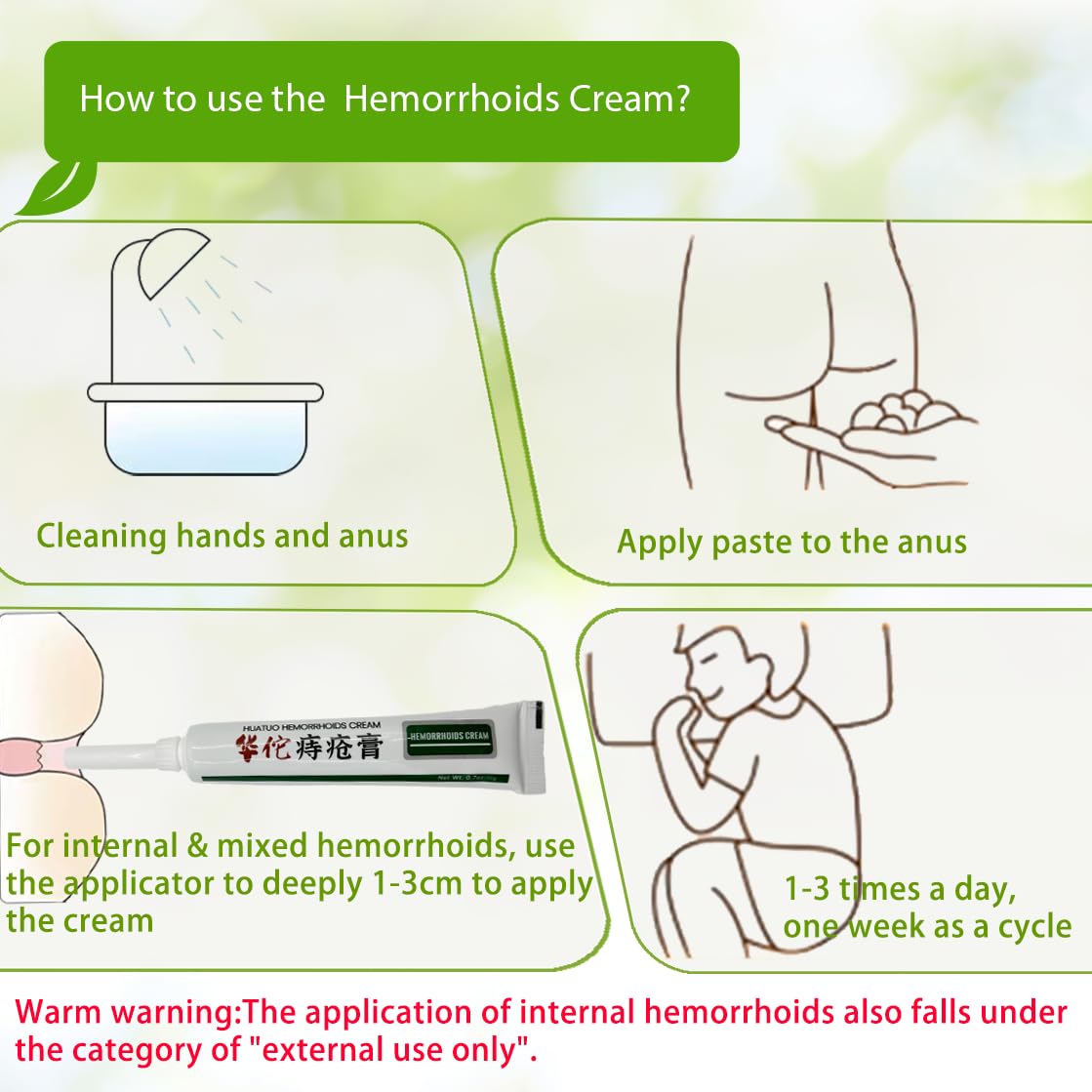 BONIORRI Hemorrhoid & Fissure Relief Cream – Maximum Strength Hemorrhoid Cream, Herbs Fast Acting Ingredients. (0.7 oz Total) - TrustMedUSA