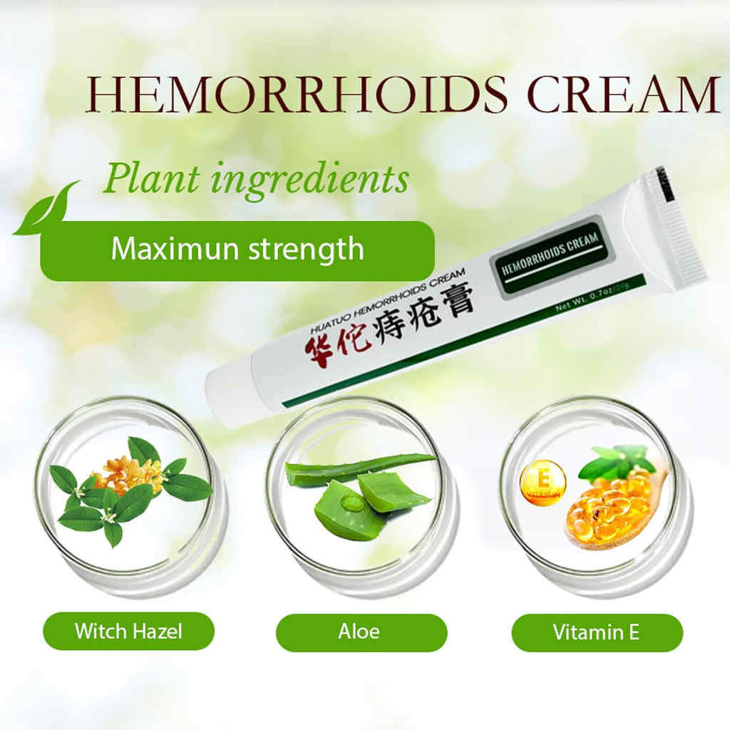 BONIORRI Hemorrhoid & Fissure Relief Ointment 20g Tube– Maximum Strength Hemorrhoid Cream, Herbs Fast Acting Ingredients. (0.7 oz Total) - TrustMedUSA