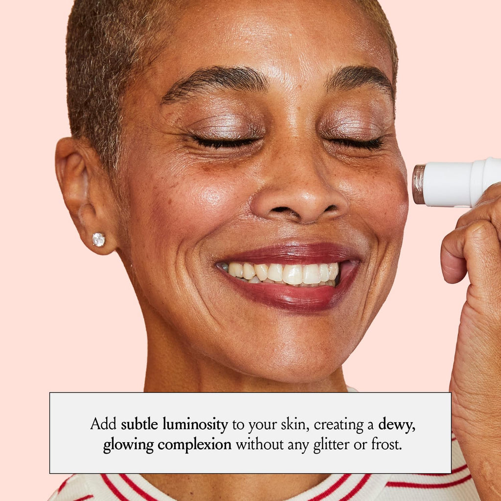 Boomstick Glimmer ® Highlighter Makeup Stick, Subtle Shimmer Face Highlighter Stick for Mature Skin, Hydrating Cream Makeup for Cheekbones, Brow Bones & Nose, No Glitter Highlight - TrustMedUSA