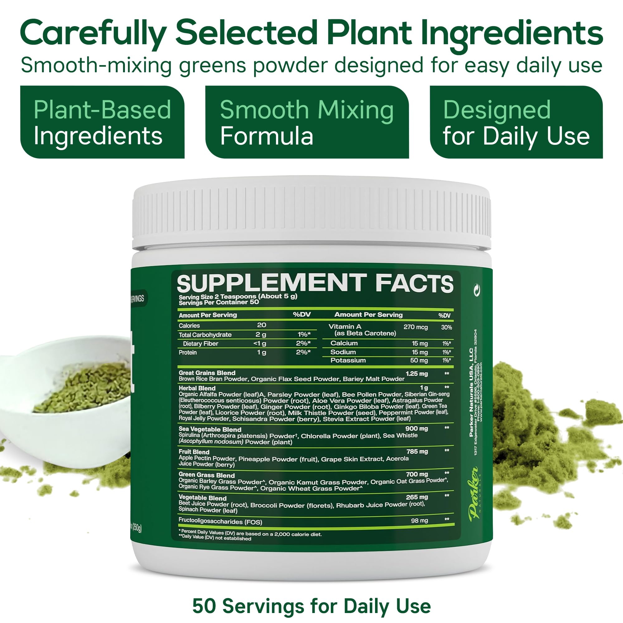 Boost UltraGreens Super Greens Powder - Organic Spirulina, Grasses & Antioxidants | Premium Superfood for Daily Energy | Detox & Whole-Body Wellness - 50 Servings - TrustMedUSA