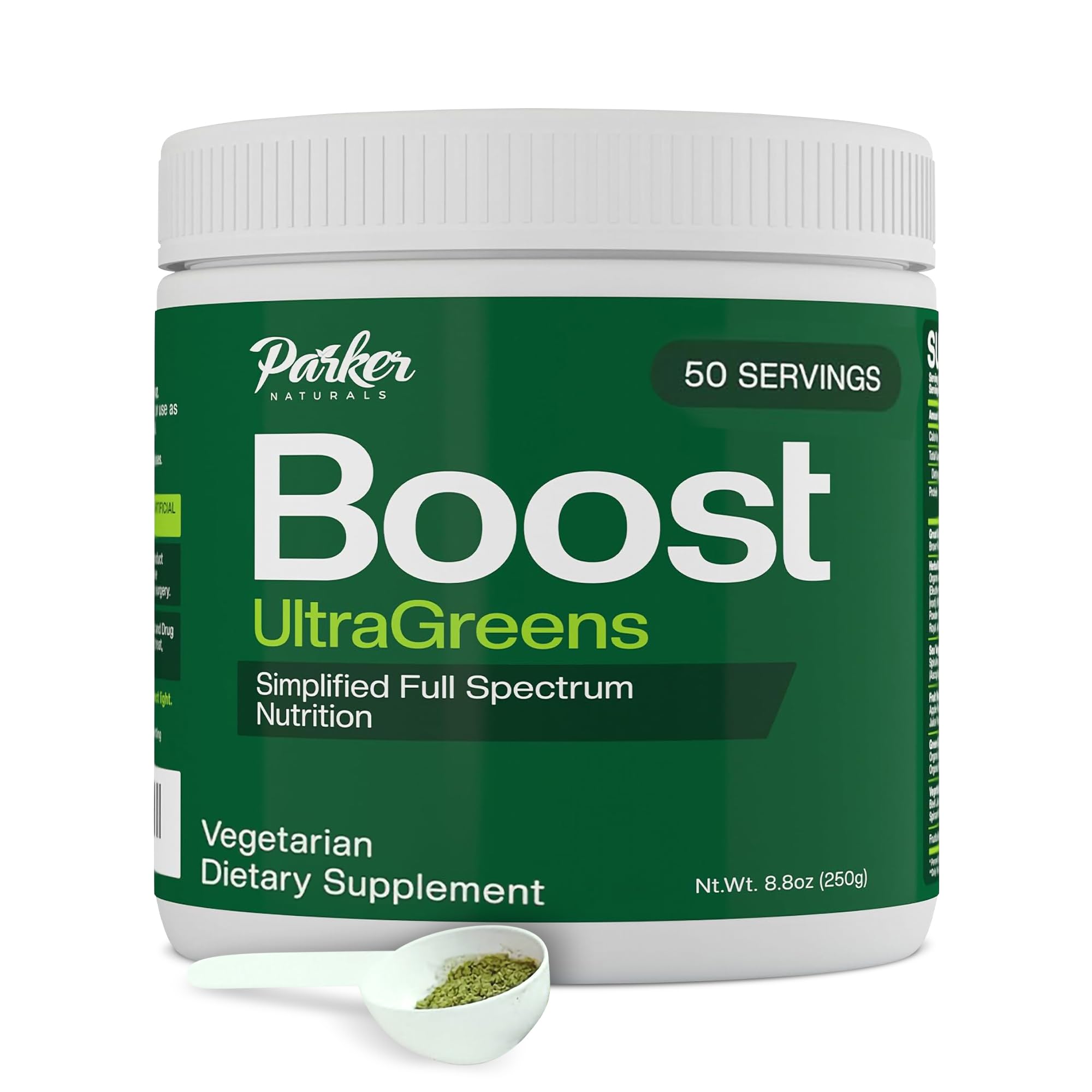 Boost UltraGreens Super Greens Powder - Organic Spirulina, Grasses & Antioxidants | Premium Superfood for Daily Energy | Detox & Whole-Body Wellness - 50 Servings - TrustMedUSA
