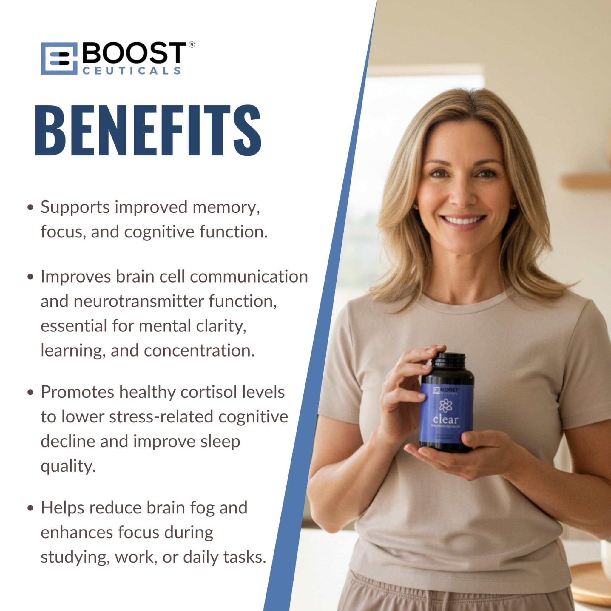 BoostCeuticals Phosphatidylserine 100mg with Ginkgo DMAE Gotu Kola - Memory, Stress & Cortisol Support, Cognitive Focus, Sleep Health, Brain Function Supplement, 90 Capsules - TrustMedUSA