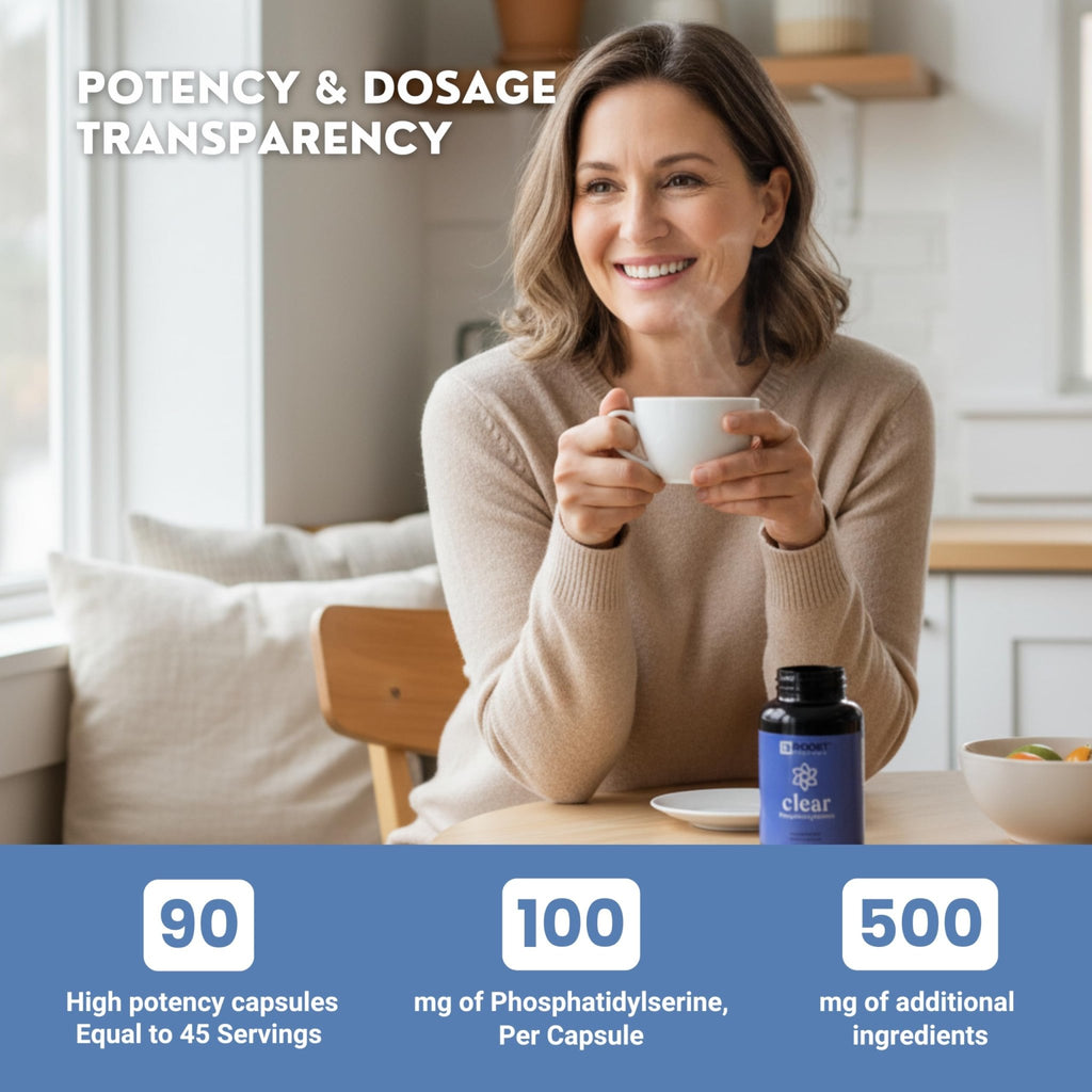 BoostCeuticals Phosphatidylserine 100mg with Ginkgo DMAE Gotu Kola - Memory, Stress & Cortisol Support, Cognitive Focus, Sleep Health, Brain Function Supplement, 90 Capsules - TrustMedUSA