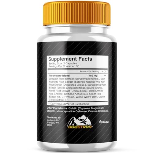 Boostron Capsules, Boostron Supplement Pills - Boostrom Maximum Strength Performance Blend Premium Advanced Formula All Natural Ingredients for Advanced Health Vitamin Support Reviews (60 Capsules) - TrustMedUSA