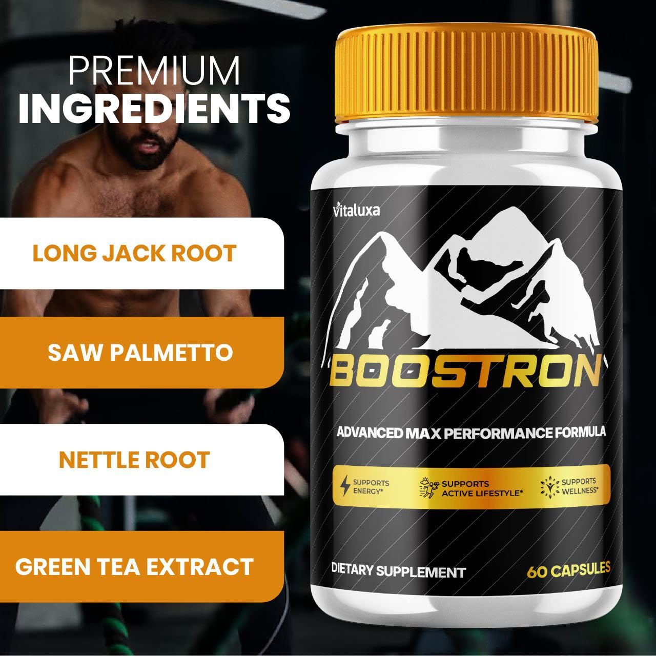 Boostron Capsules, Boostron Supplement Pills - Boostrom Maximum Strength Performance Blend Premium Advanced Formula All Natural Ingredients for Advanced Health Vitamin Support Reviews (60 Capsules) - TrustMedUSA