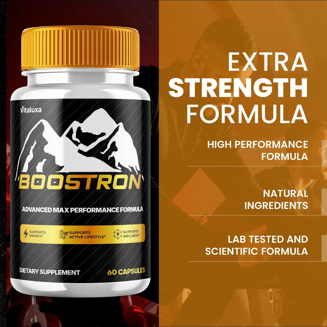 Boostron Capsules, Boostron Supplement Pills - Boostrom Maximum Strength Performance Blend Premium Advanced Formula All Natural Ingredients for Advanced Health Vitamin Support Reviews (60 Capsules) - TrustMedUSA