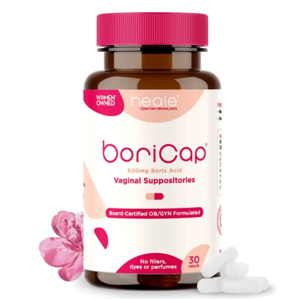 BoriCap - Boric Acid Suppositories for Women - 600 mg - Vaginal Health & Balance, Itch & Odor - Natural Relief - Feminine Care - Feminine Hygiene Products - Made in USA by Heale - 30 Capsules - TrustMedUSA