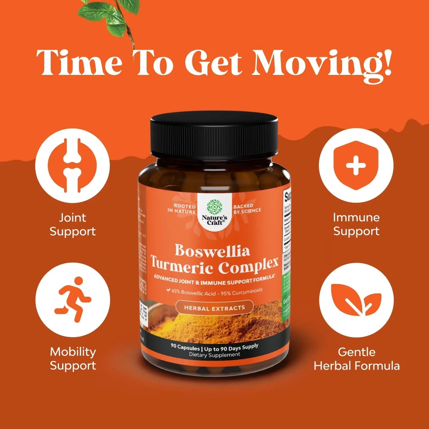 Boswellia Extract Capsules with Turmeric - Advanced Immune Health Support Supplement - Turmeric & Boswellia Serrata Capsules 500mg per Serving for Body Detox & Healthy Joints - 90 Count - TrustMedUSA
