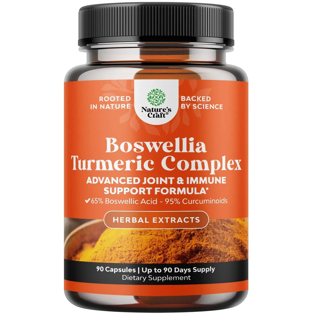 Boswellia Extract Capsules with Turmeric - Advanced Immune Health Support Supplement - Turmeric & Boswellia Serrata Capsules 500mg per Serving for Body Detox & Healthy Joints - 90 Count - TrustMedUSA
