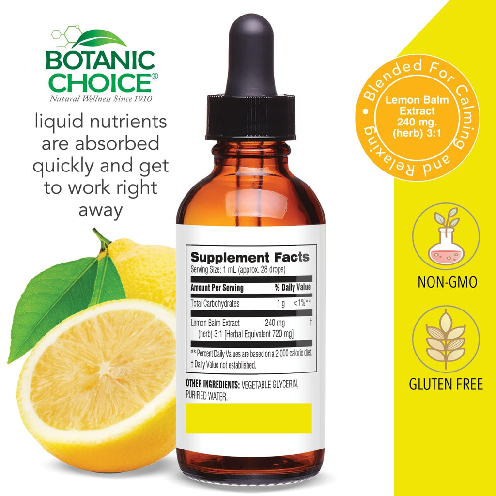 Botanic Choice Mega Fruits and Veggies Blend (60 Capsules) + Lemon Balm Tincture (1 fl oz) Bundle - Energy Balance & Superfood Supplement + Relaxation and Sleep Support - TrustMedUSA