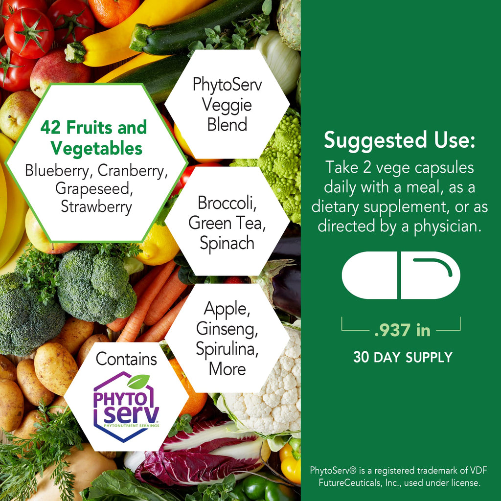Botanic Choice Mega Fruits and Veggies Blend (60 Capsules) + Lemon Balm Tincture (1 fl oz) Bundle - Energy Balance & Superfood Supplement + Relaxation and Sleep Support - TrustMedUSA