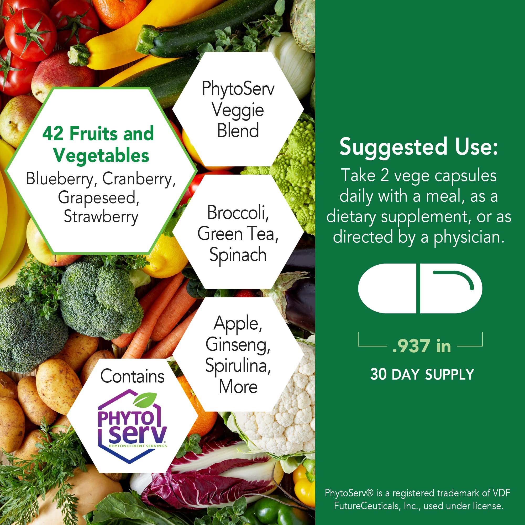 Botanic Choice Mega Fruits and Veggies Blend (60 Capsules) + Lemon Balm Tincture (1 fl oz) Bundle - Energy Balance & Superfood Supplement + Relaxation and Sleep Support - TrustMedUSA