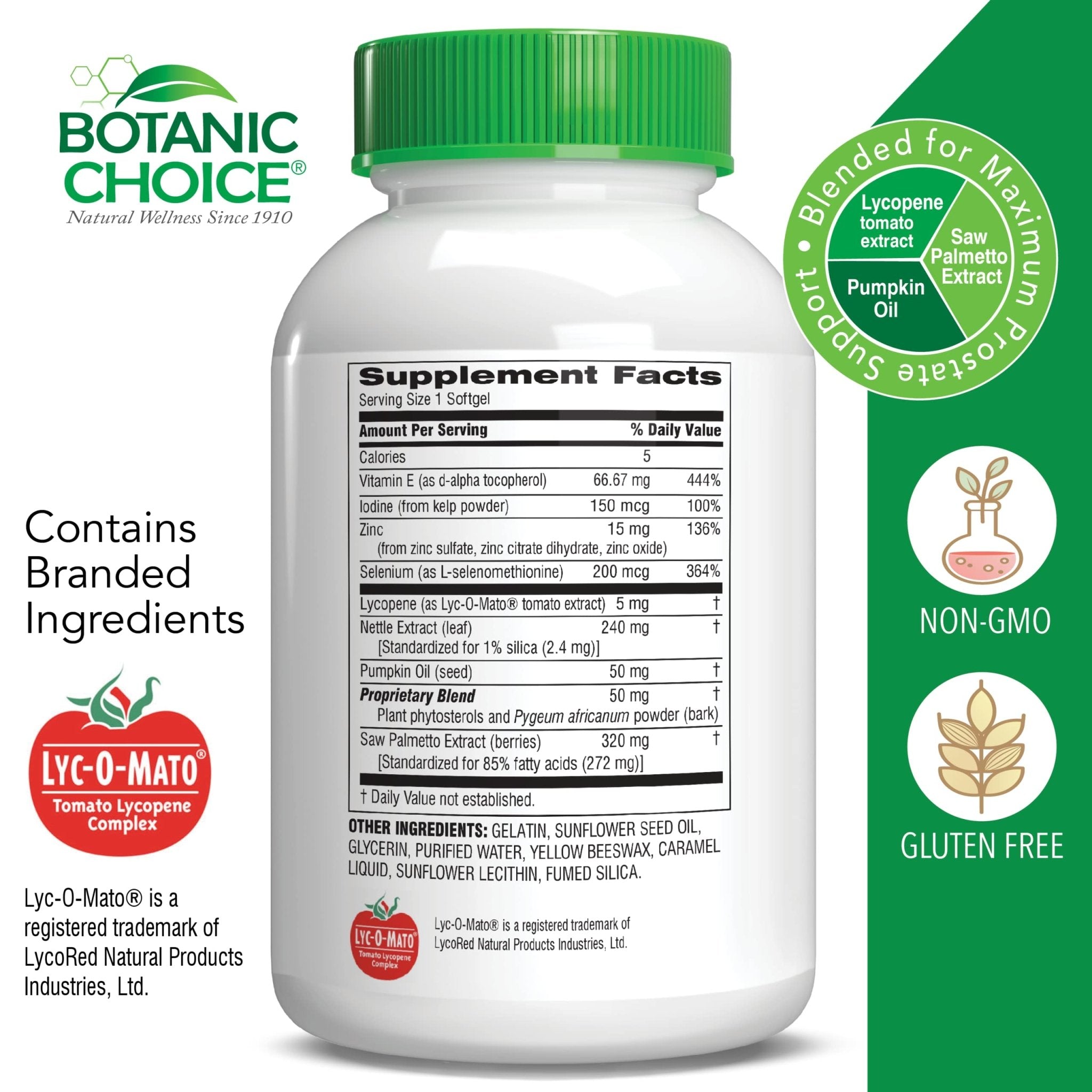 Botanic Choice Mega Fruits and Veggies Blend (60 Capsules) + Prostate 9 Complex (30 Softgels) Bundle - Energy Balance & Superfood Supplement + Urinary Flow & Cellular Health - TrustMedUSA