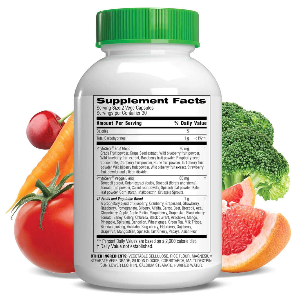 Botanic Choice Since 1910 - Mega Fruits & Veggies Blend - 42 Fruits and Vegetables - 2 Caps Daily - 60 Count Supplement - TrustMedUSA