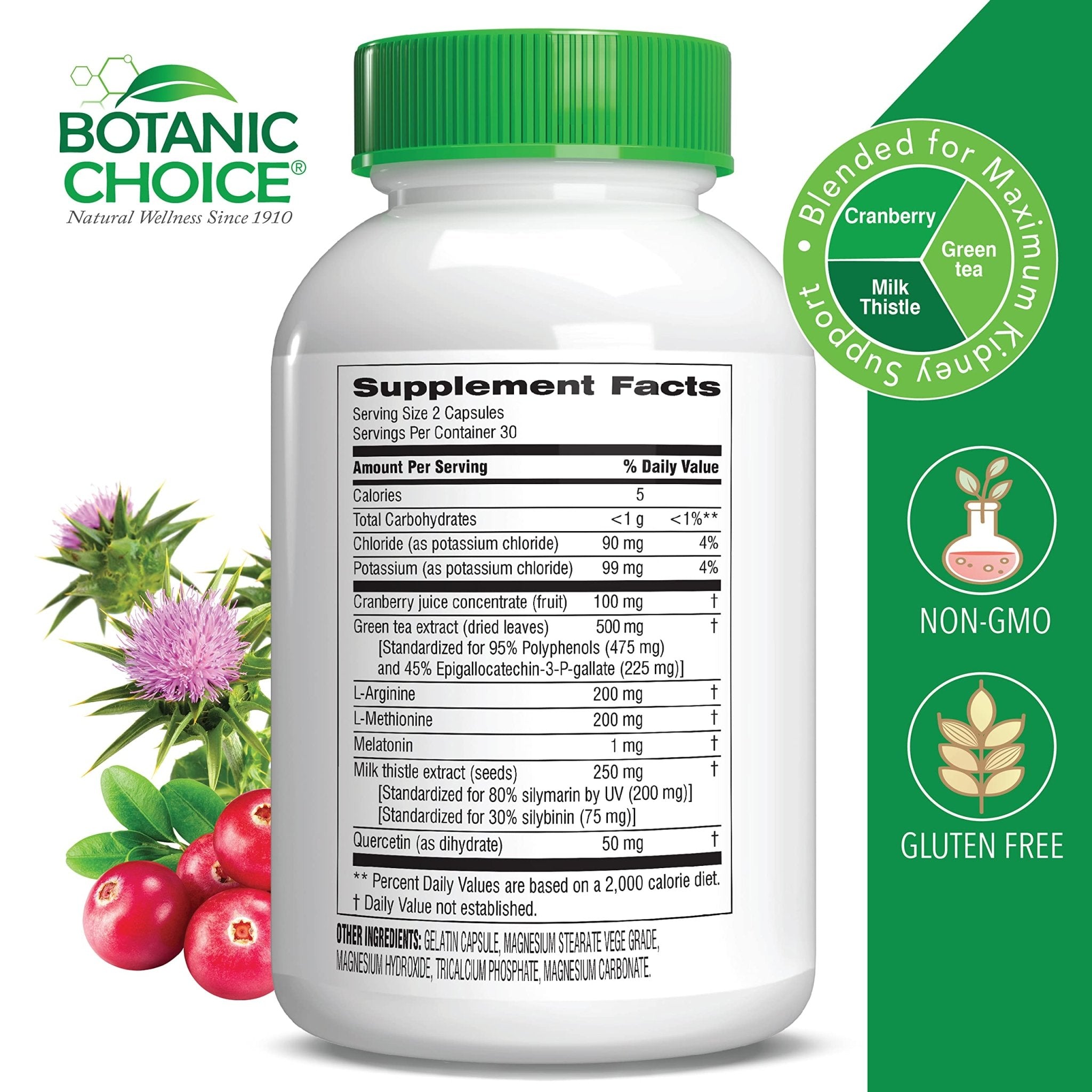 Botanic Choice Ultra Kidney Complex - Optimal Kidney Support with Milk Thistle, Green Tea & More- 60 Capsules - TrustMedUSA