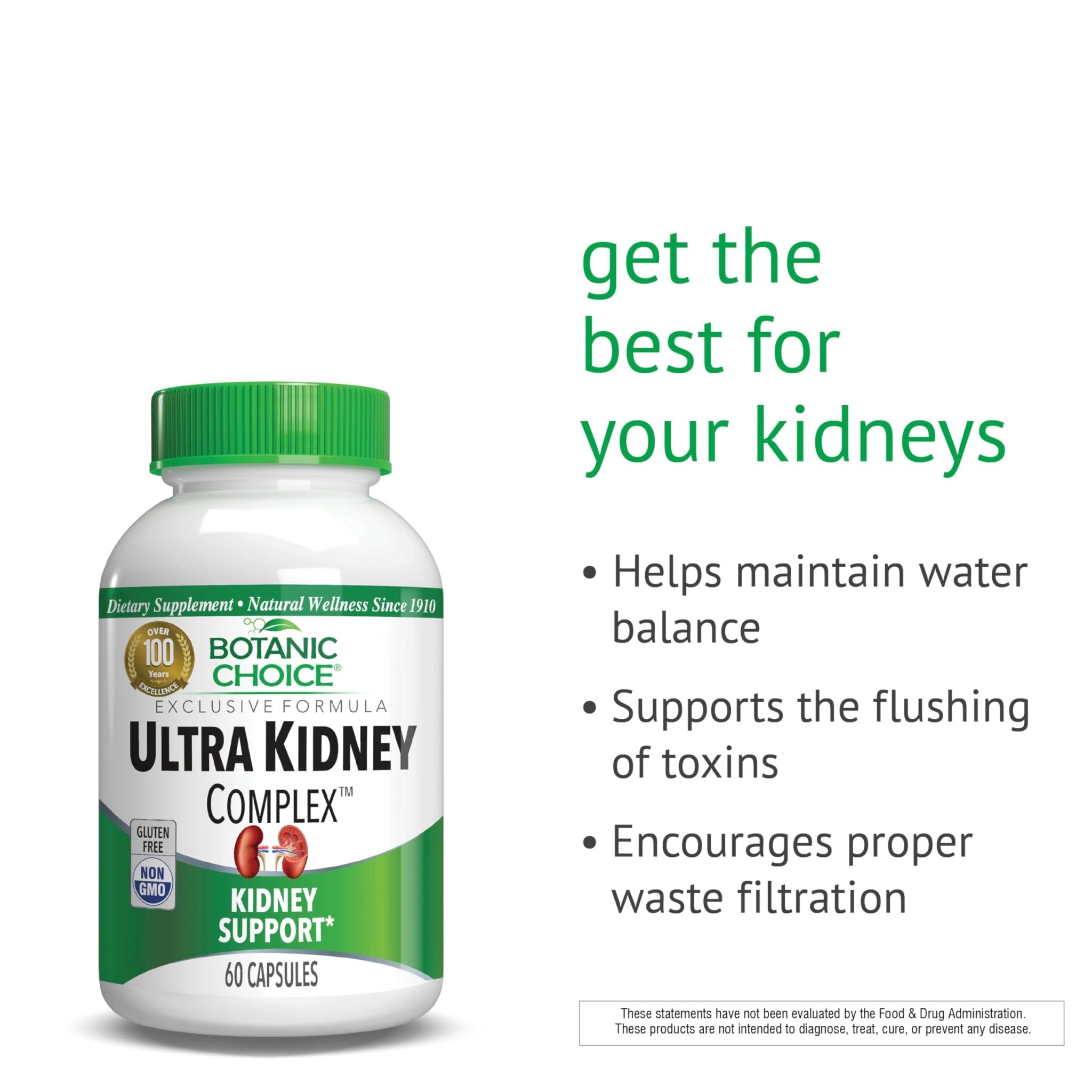 Botanic Choice Ultra Kidney Complex - Optimal Kidney Support with Milk Thistle, Green Tea & More- 60 Capsules - TrustMedUSA