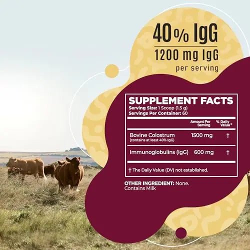 Bovine Colostrum Powder - 40% IgG Highly Concentrated Pure Bovine Colostrum - TrustMedUSA