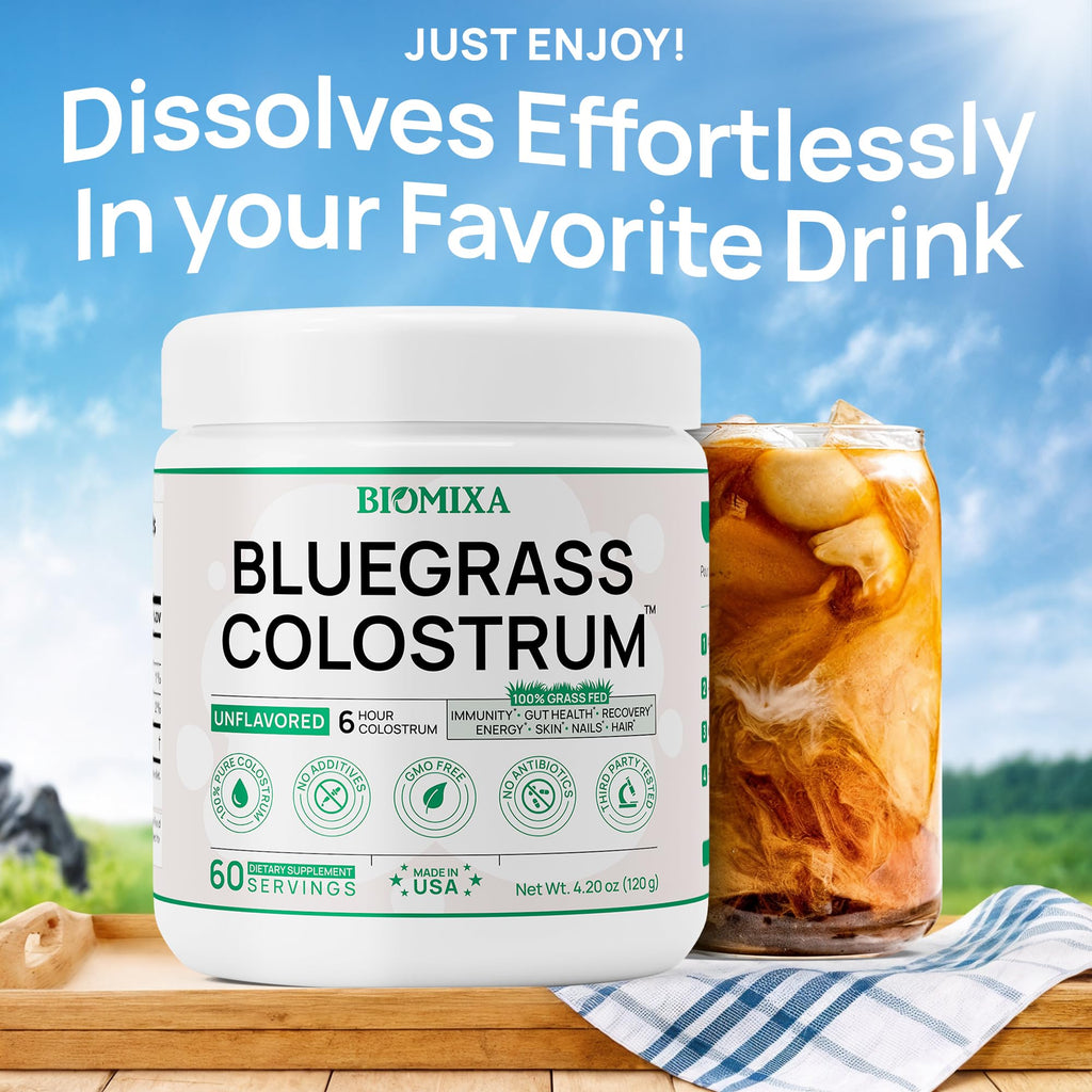 Bovine Colostrum Supplement - 100% Pure Whole Colostrum Powder - Grass-Fed, Unflavored, No Additives, Gut & Immune Support, Natural IgG, 60 Servings - Made in USA - TrustMedUSA