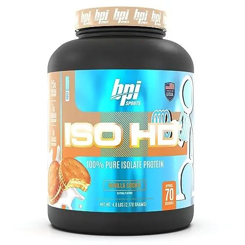 BPI Sports ISO HD Isolate Protein Vanilla Cookie, 76.8 oz - 69 Servings - TrustMedUSA